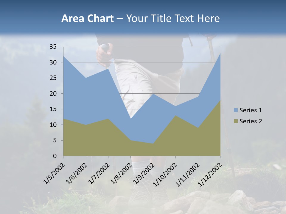 A Man Hiking Up A Hill In The Mountains PowerPoint Template