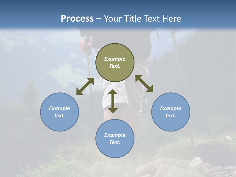 A Man Hiking Up A Hill In The Mountains PowerPoint Template