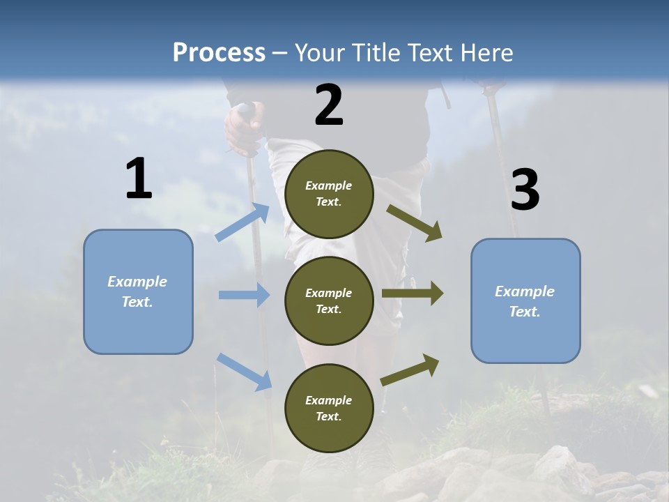 A Man Hiking Up A Hill In The Mountains PowerPoint Template