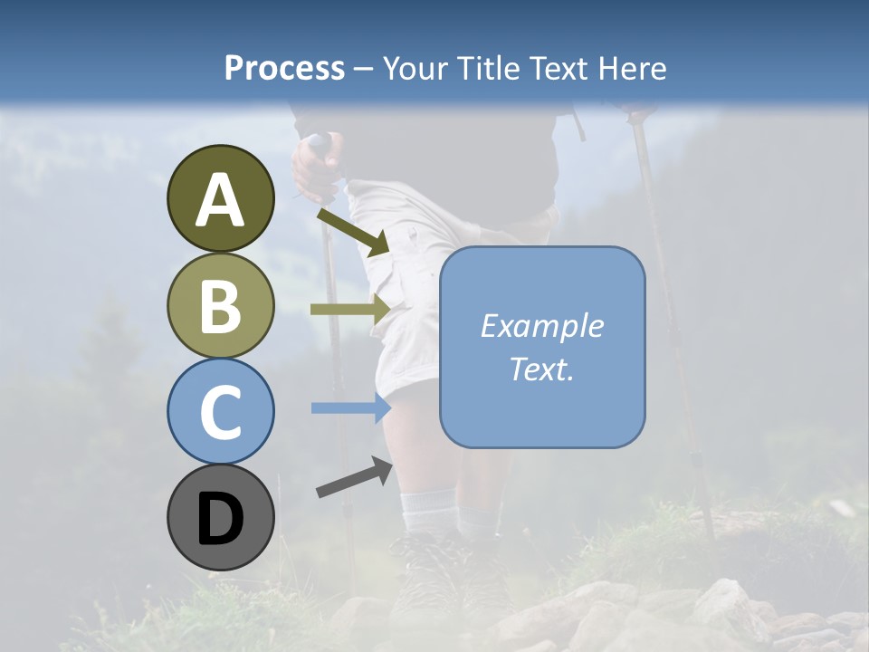 A Man Hiking Up A Hill In The Mountains PowerPoint Template