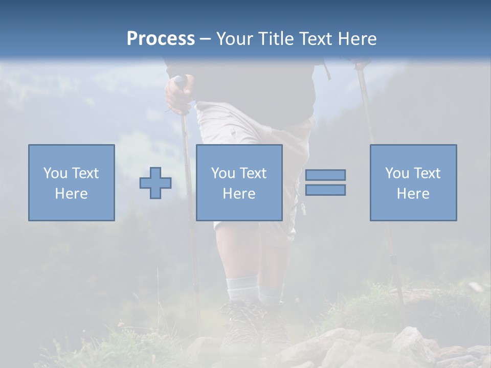 A Man Hiking Up A Hill In The Mountains PowerPoint Template