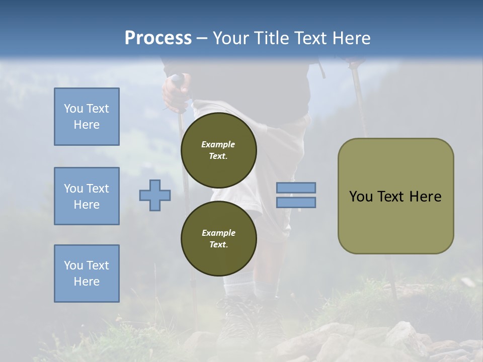 A Man Hiking Up A Hill In The Mountains PowerPoint Template
