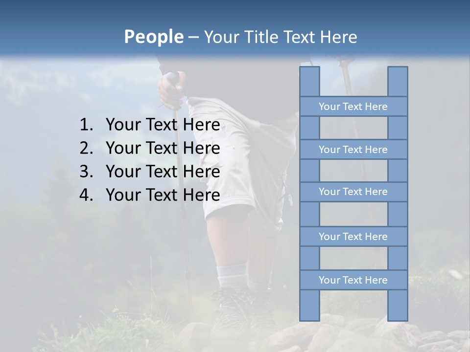 A Man Hiking Up A Hill In The Mountains PowerPoint Template