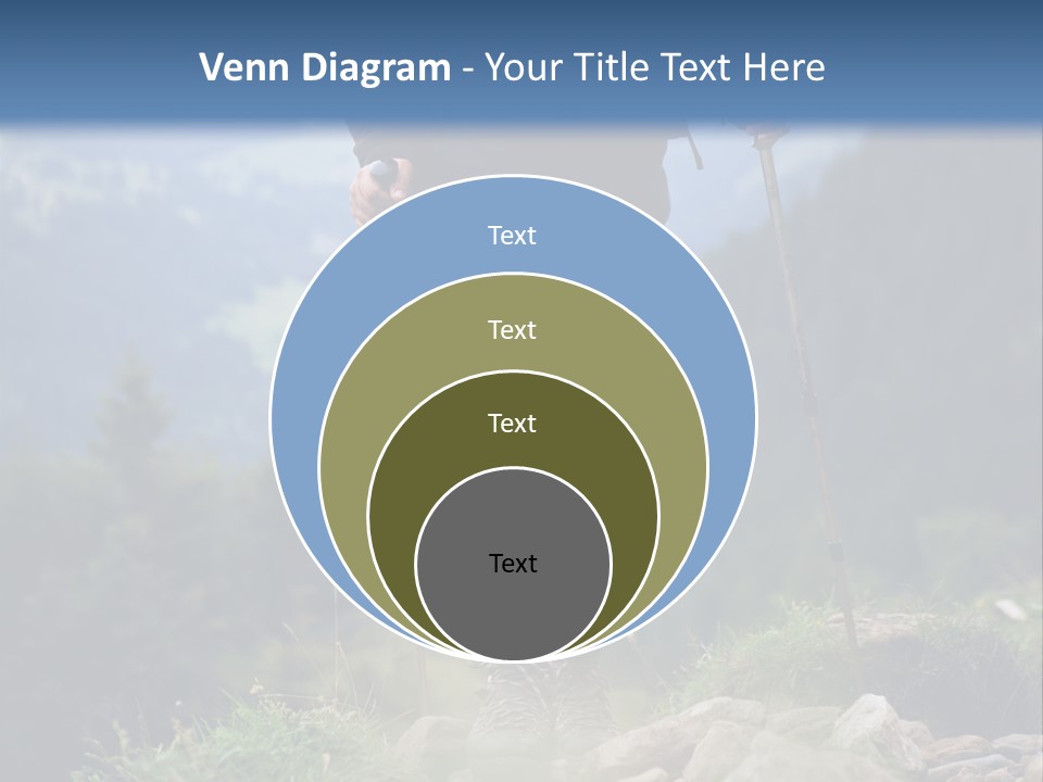 A Man Hiking Up A Hill In The Mountains PowerPoint Template