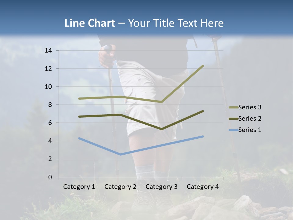 A Man Hiking Up A Hill In The Mountains PowerPoint Template