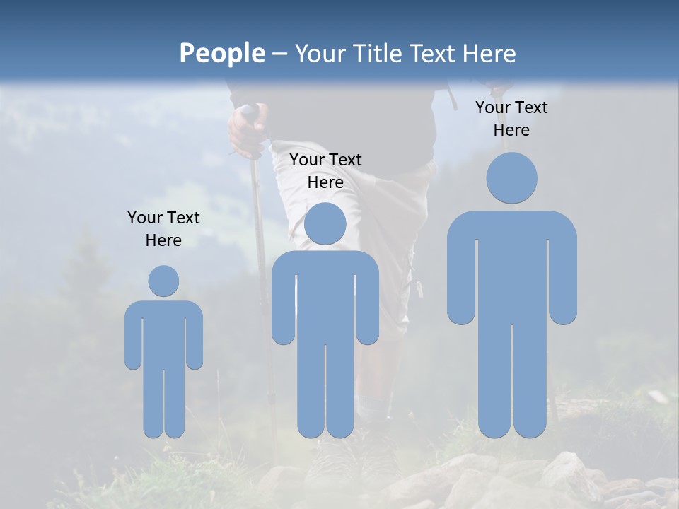 A Man Hiking Up A Hill In The Mountains PowerPoint Template