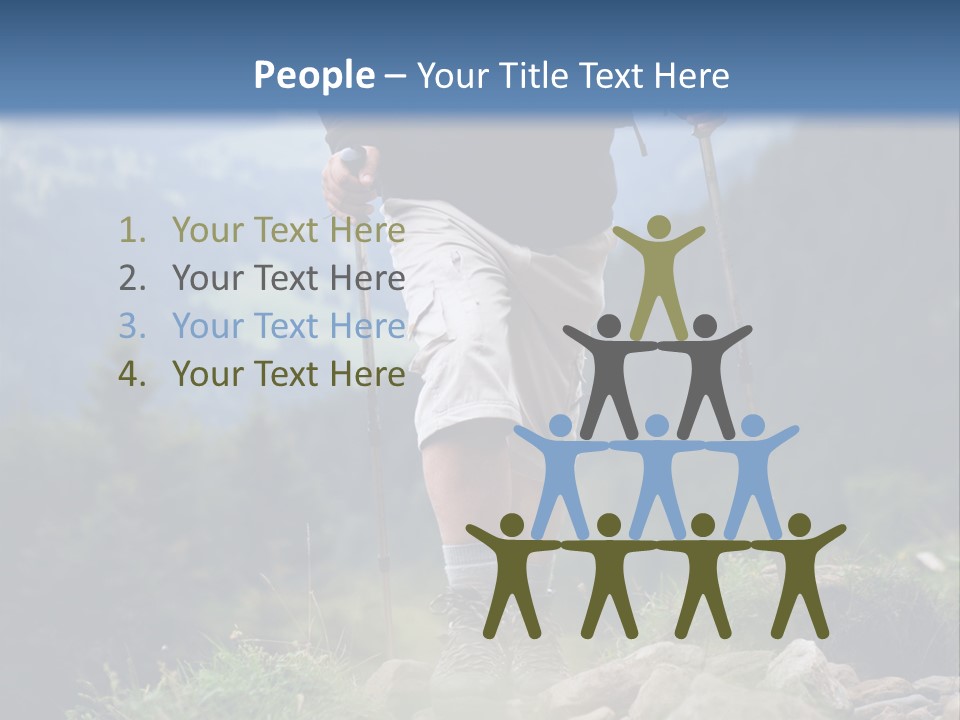 A Man Hiking Up A Hill In The Mountains PowerPoint Template