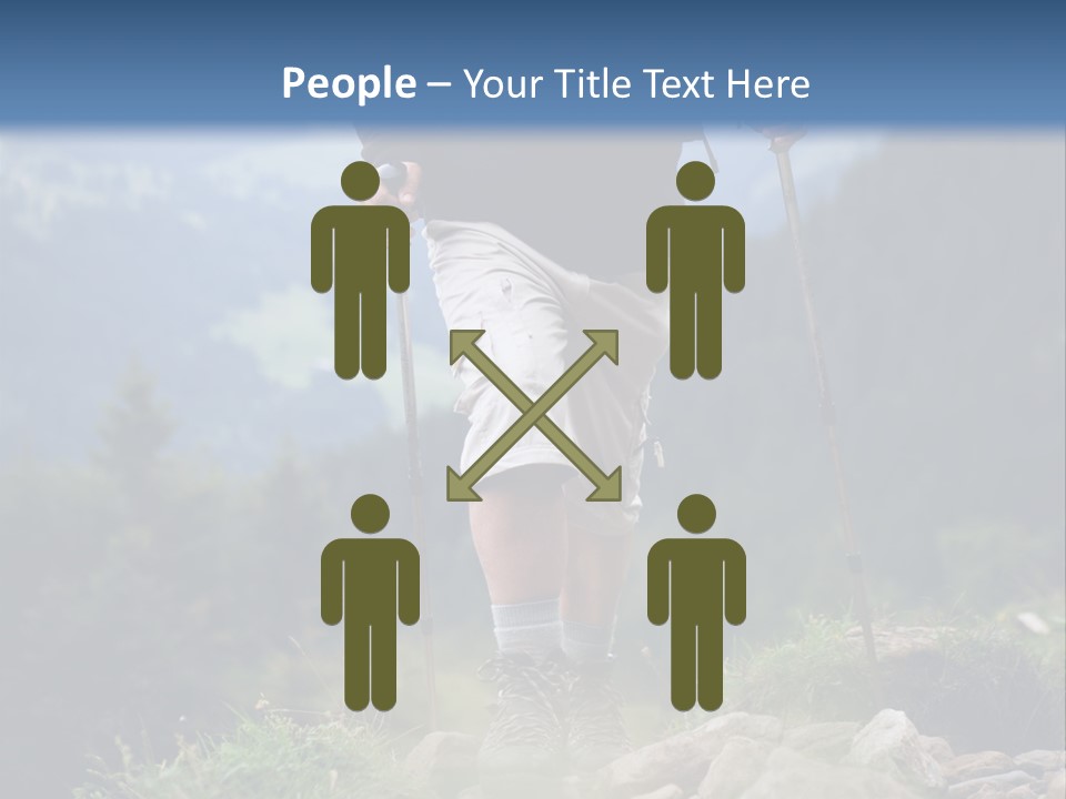A Man Hiking Up A Hill In The Mountains PowerPoint Template