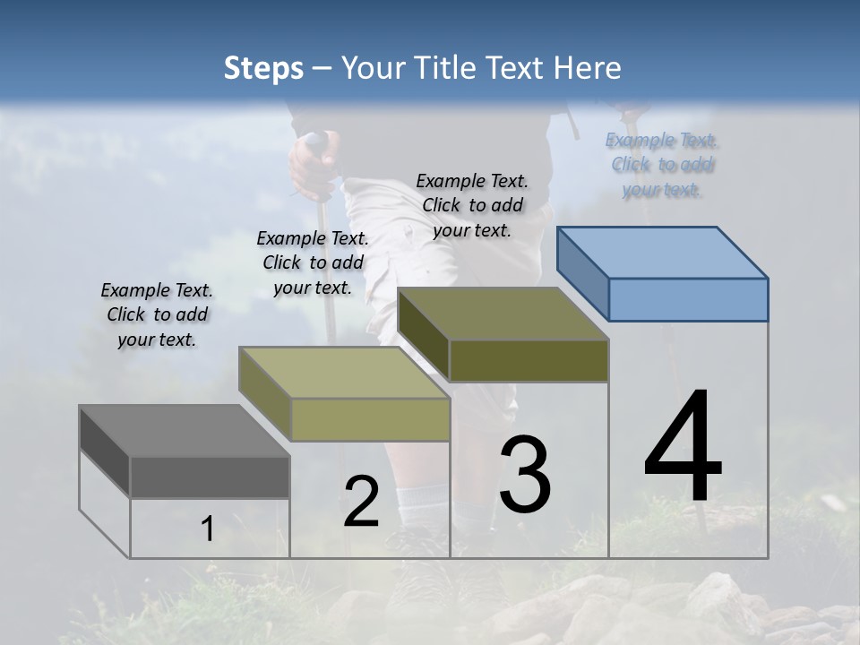A Man Hiking Up A Hill In The Mountains PowerPoint Template
