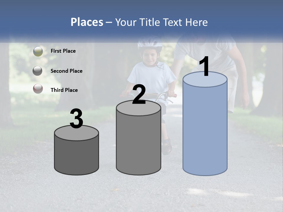 A Man Teaching A Boy How To Ride A Bike PowerPoint Template