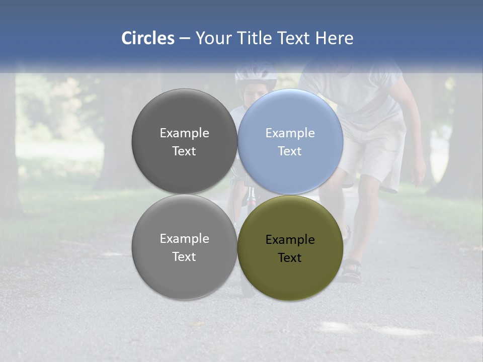 A Man Teaching A Boy How To Ride A Bike PowerPoint Template
