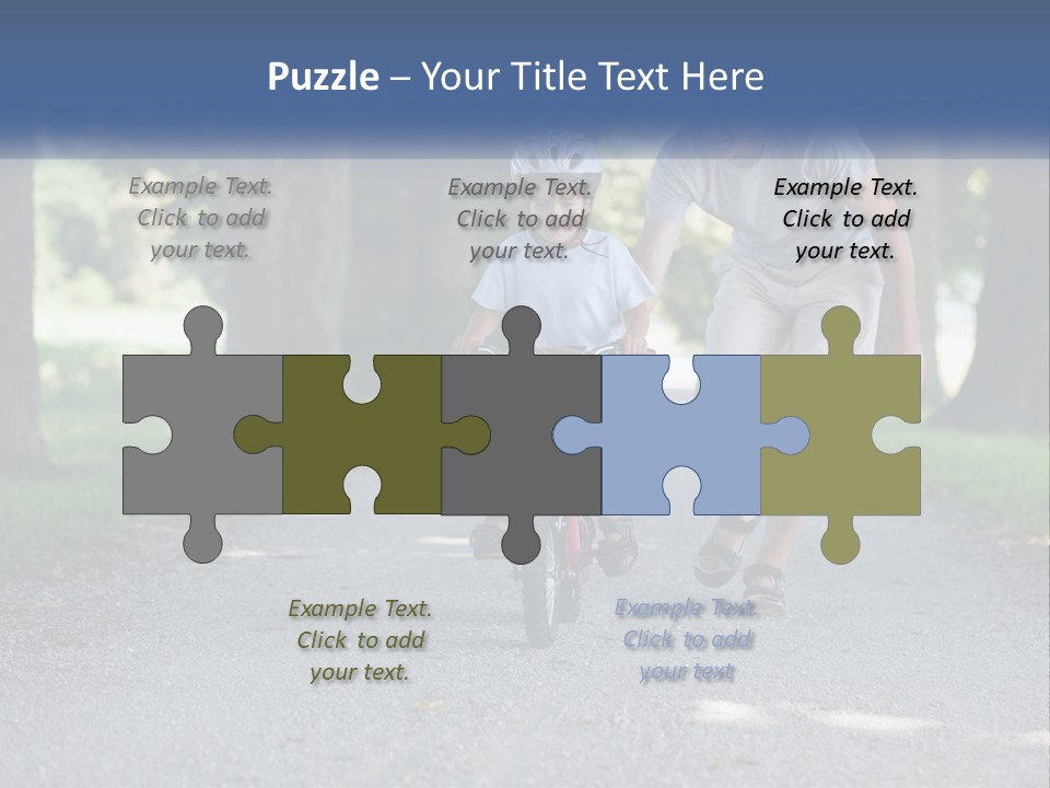 A Man Teaching A Boy How To Ride A Bike PowerPoint Template