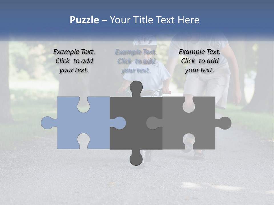 A Man Teaching A Boy How To Ride A Bike PowerPoint Template