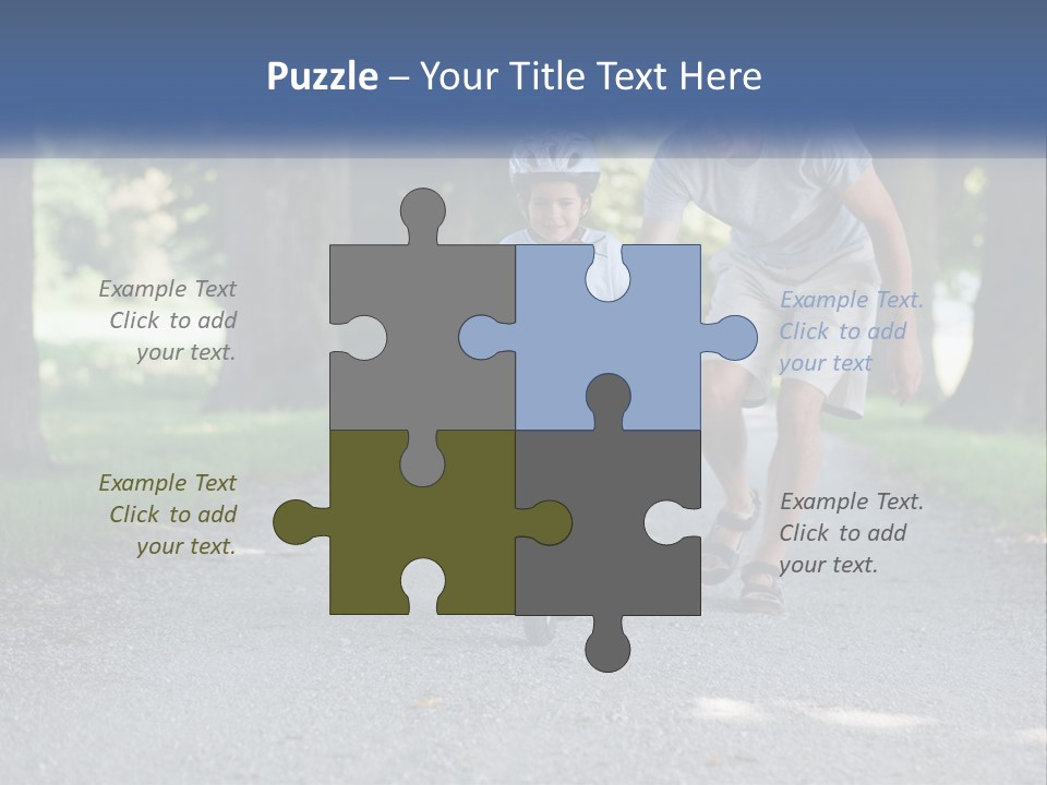 A Man Teaching A Boy How To Ride A Bike PowerPoint Template