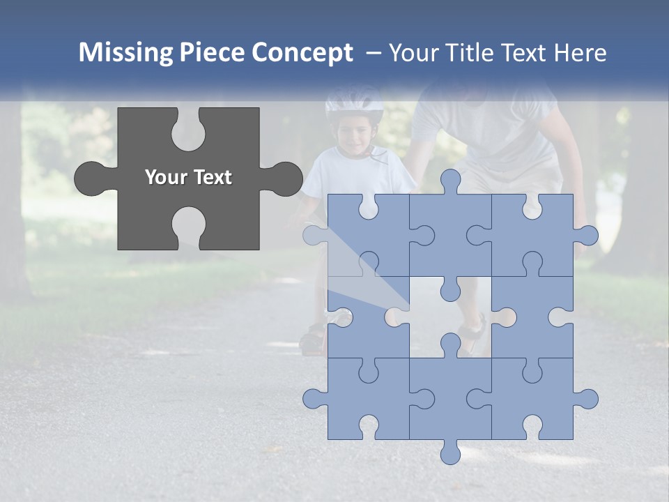 A Man Teaching A Boy How To Ride A Bike PowerPoint Template