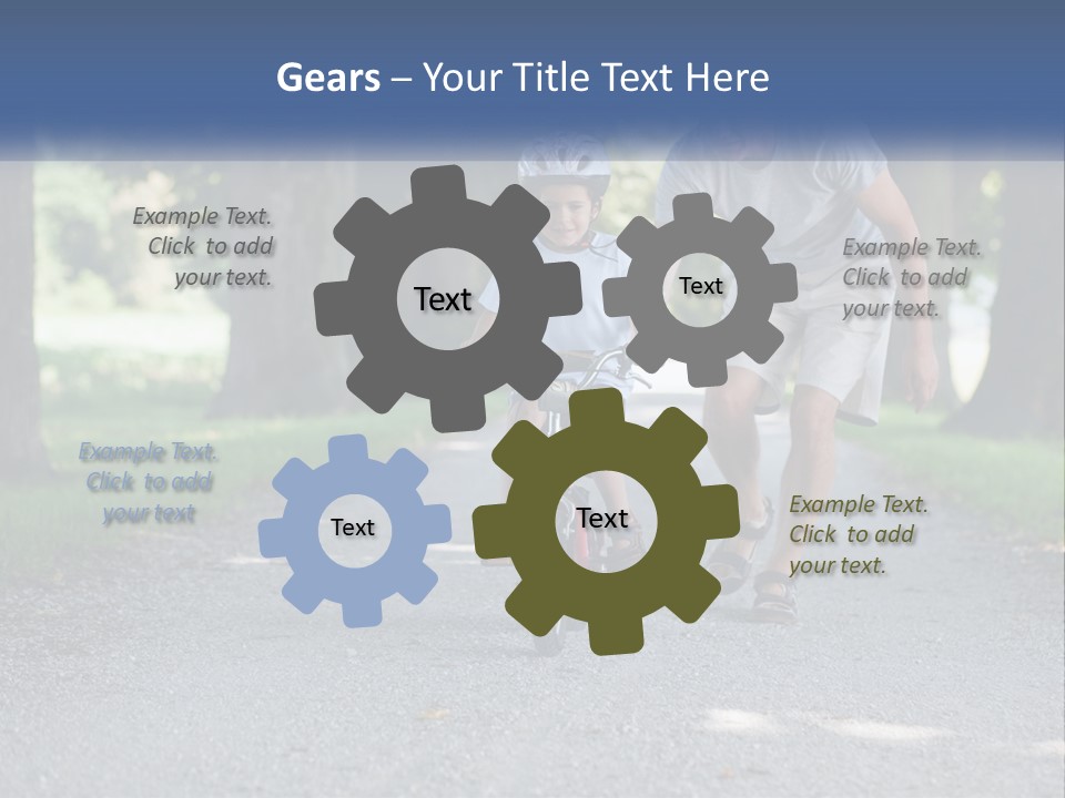 A Man Teaching A Boy How To Ride A Bike PowerPoint Template