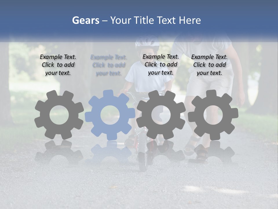 A Man Teaching A Boy How To Ride A Bike PowerPoint Template