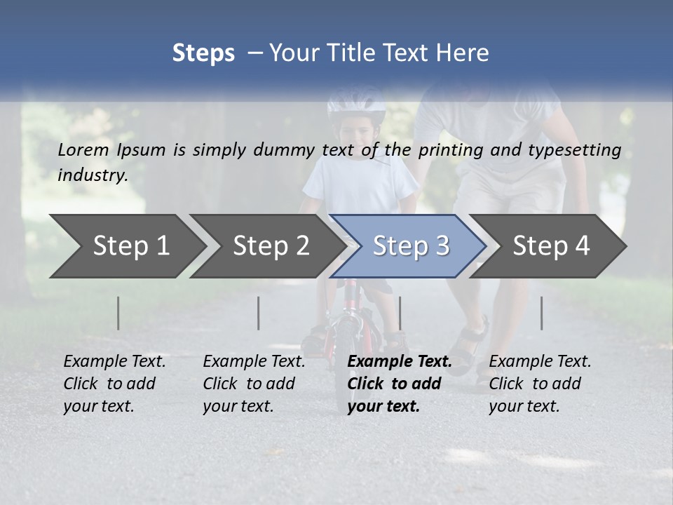 A Man Teaching A Boy How To Ride A Bike PowerPoint Template