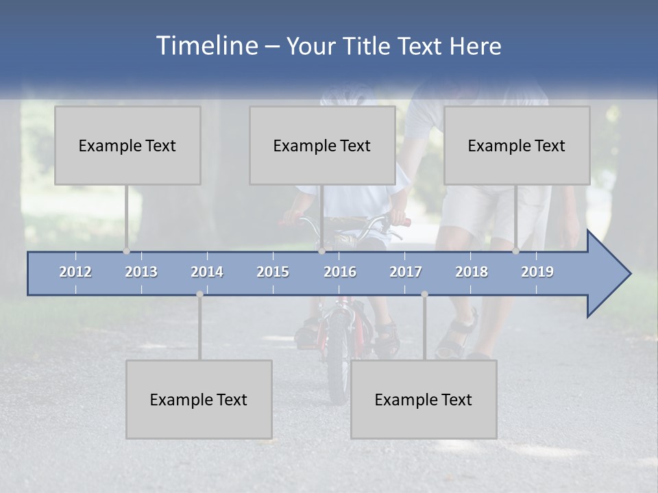 A Man Teaching A Boy How To Ride A Bike PowerPoint Template