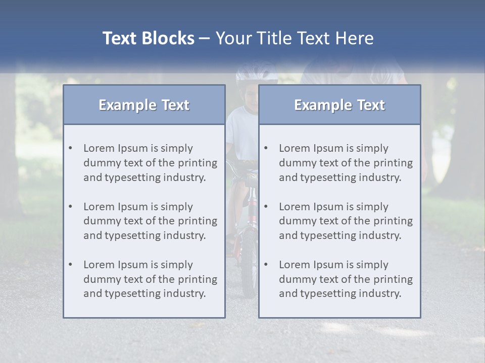 A Man Teaching A Boy How To Ride A Bike PowerPoint Template