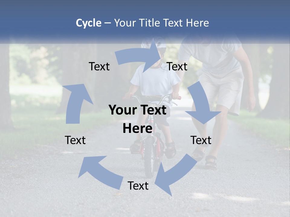 A Man Teaching A Boy How To Ride A Bike PowerPoint Template