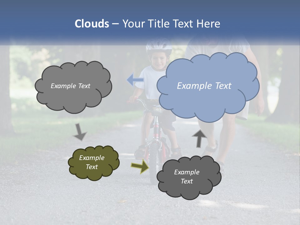 A Man Teaching A Boy How To Ride A Bike PowerPoint Template