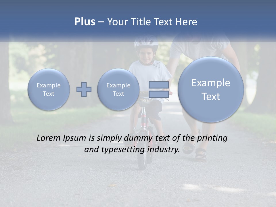 A Man Teaching A Boy How To Ride A Bike PowerPoint Template