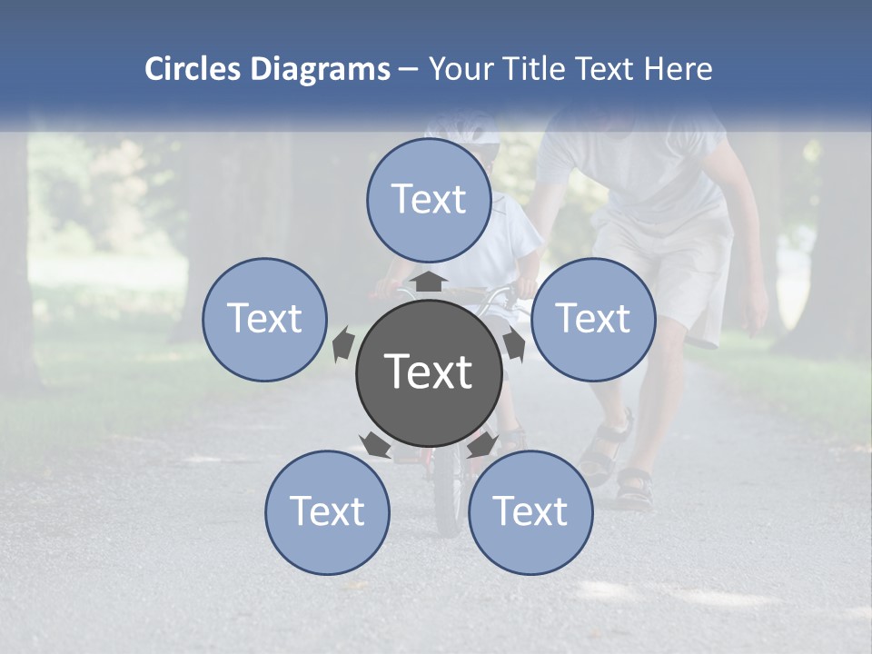 A Man Teaching A Boy How To Ride A Bike PowerPoint Template