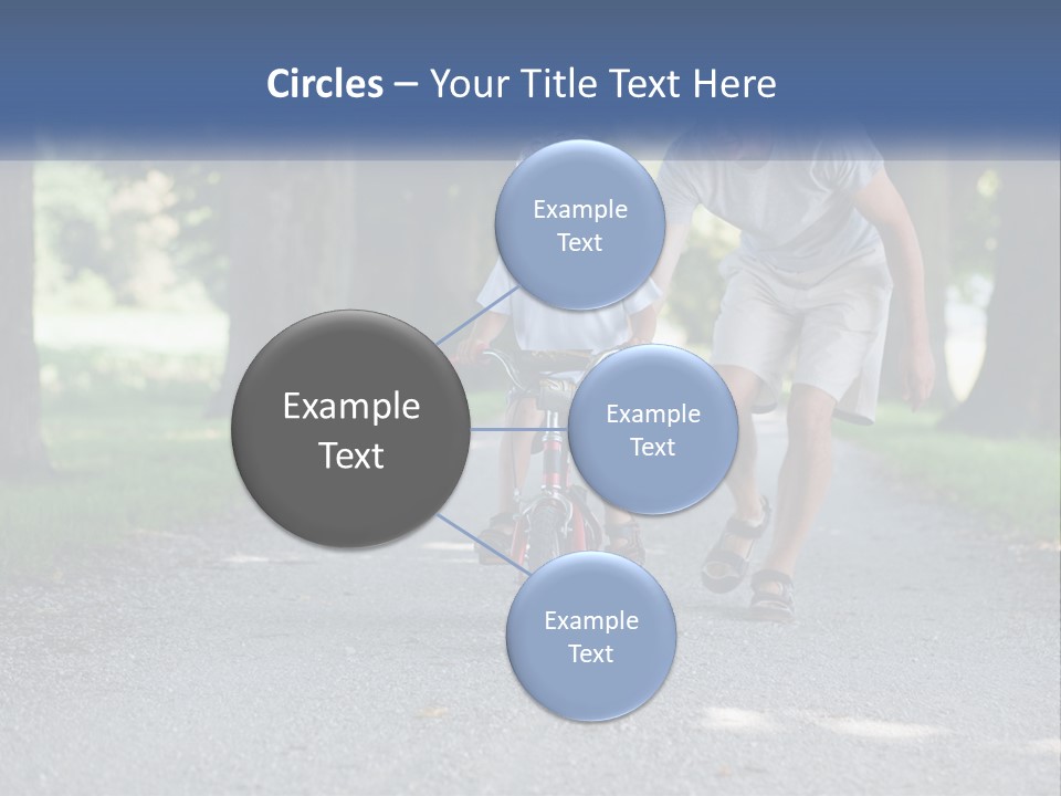 A Man Teaching A Boy How To Ride A Bike PowerPoint Template