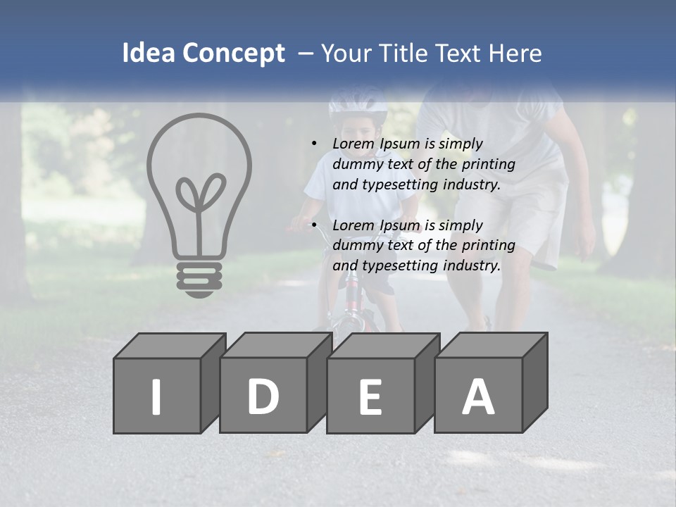 A Man Teaching A Boy How To Ride A Bike PowerPoint Template