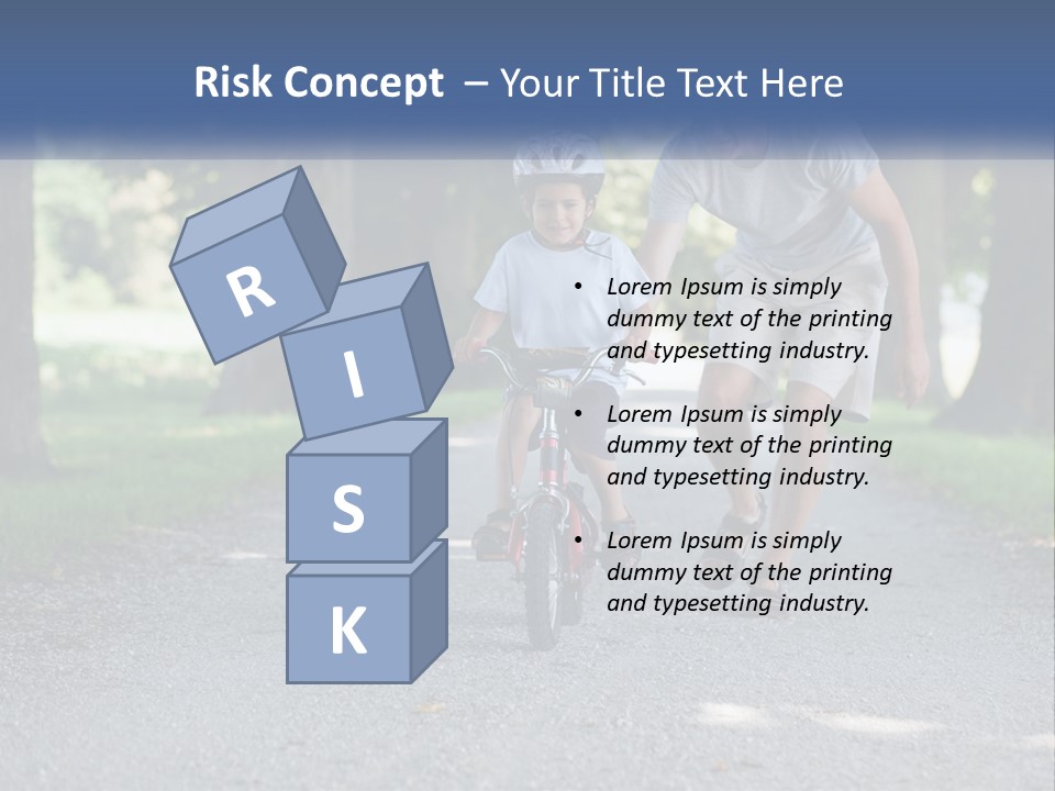 A Man Teaching A Boy How To Ride A Bike PowerPoint Template