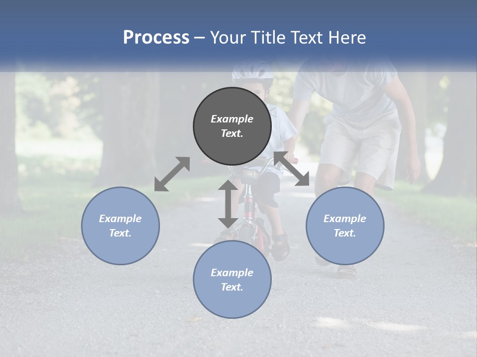 A Man Teaching A Boy How To Ride A Bike PowerPoint Template