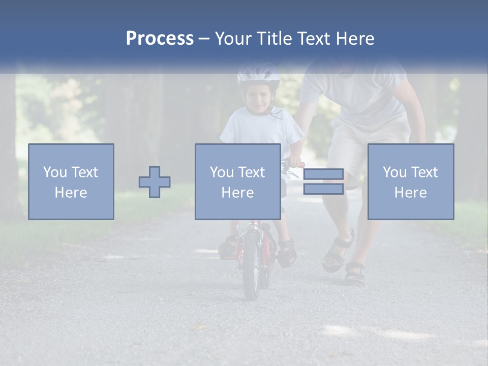 A Man Teaching A Boy How To Ride A Bike PowerPoint Template