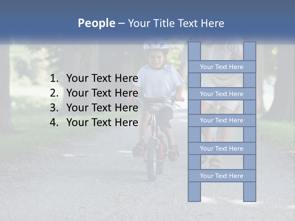 A Man Teaching A Boy How To Ride A Bike PowerPoint Template