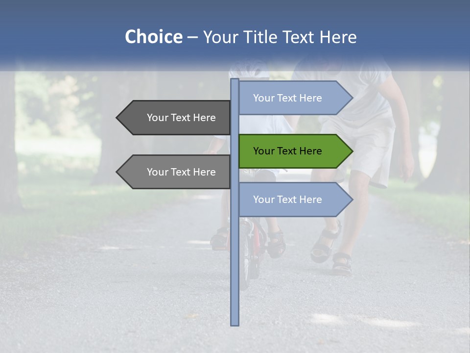 A Man Teaching A Boy How To Ride A Bike PowerPoint Template