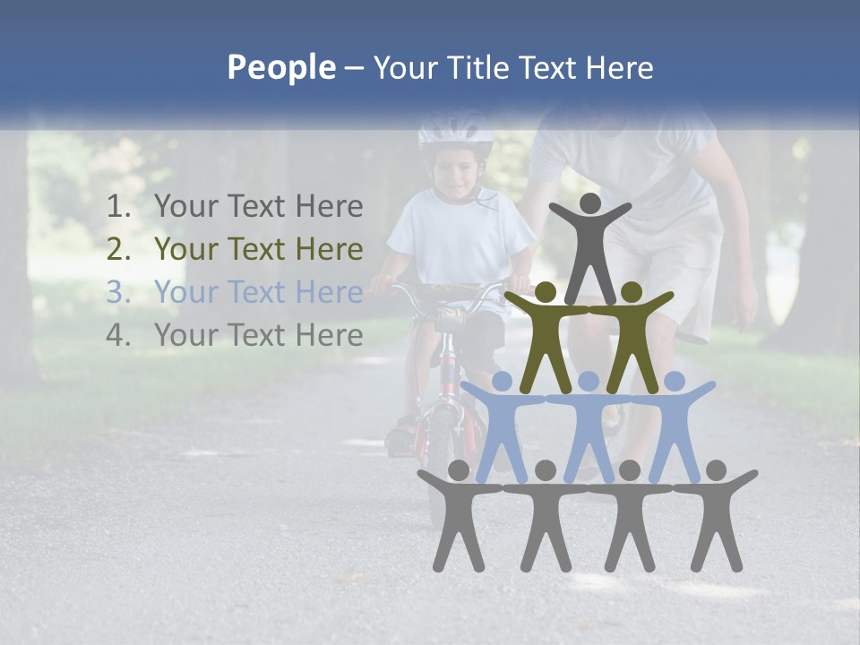 A Man Teaching A Boy How To Ride A Bike PowerPoint Template