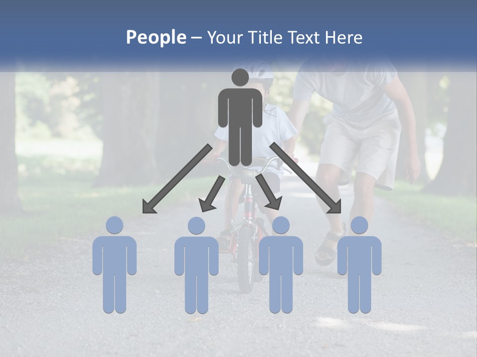 A Man Teaching A Boy How To Ride A Bike PowerPoint Template