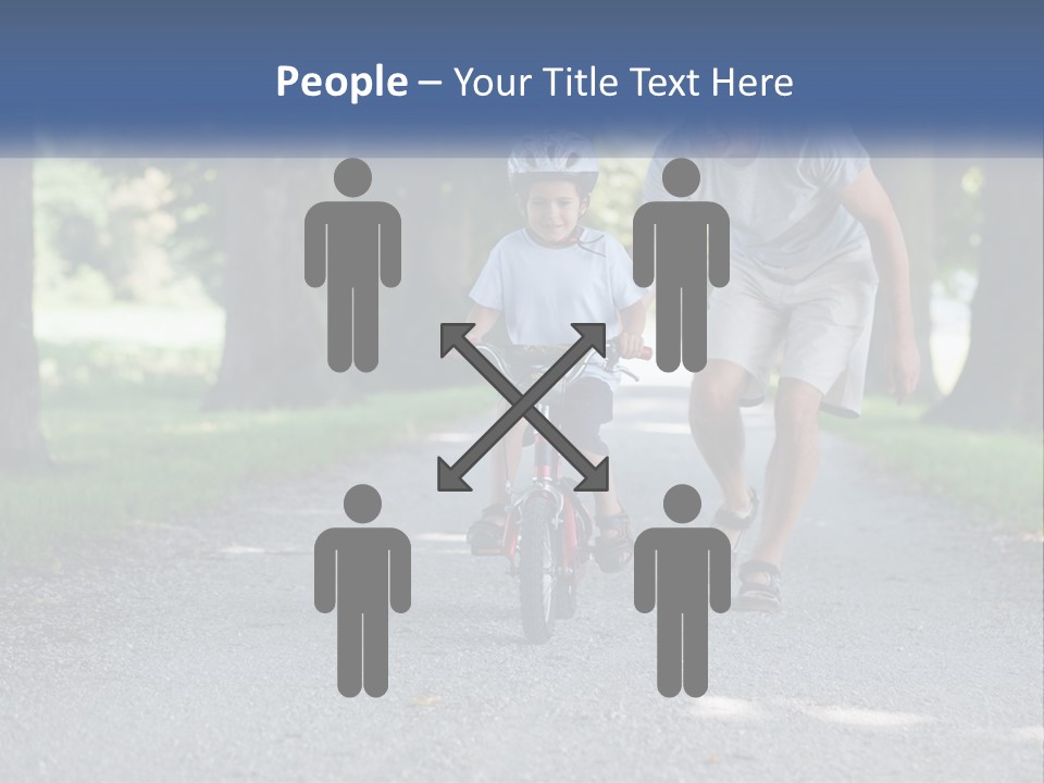 A Man Teaching A Boy How To Ride A Bike PowerPoint Template