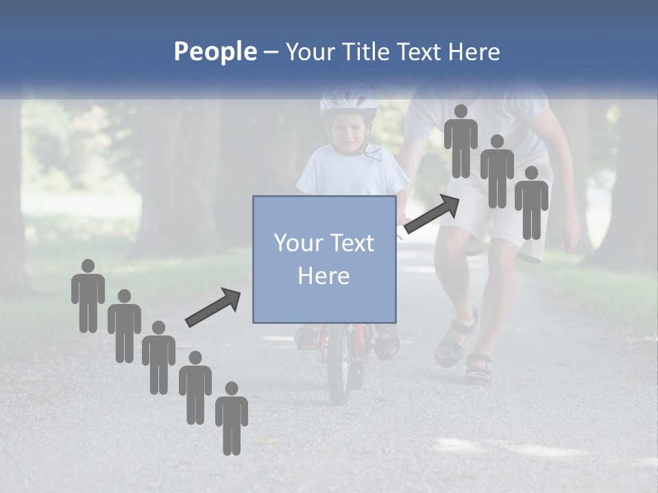 A Man Teaching A Boy How To Ride A Bike PowerPoint Template