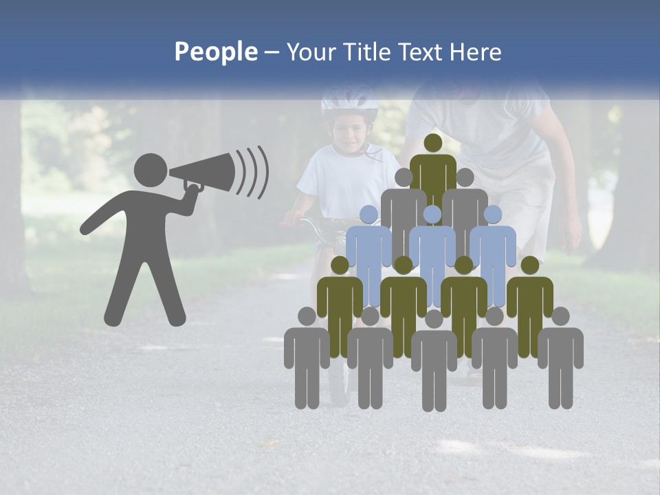 A Man Teaching A Boy How To Ride A Bike PowerPoint Template