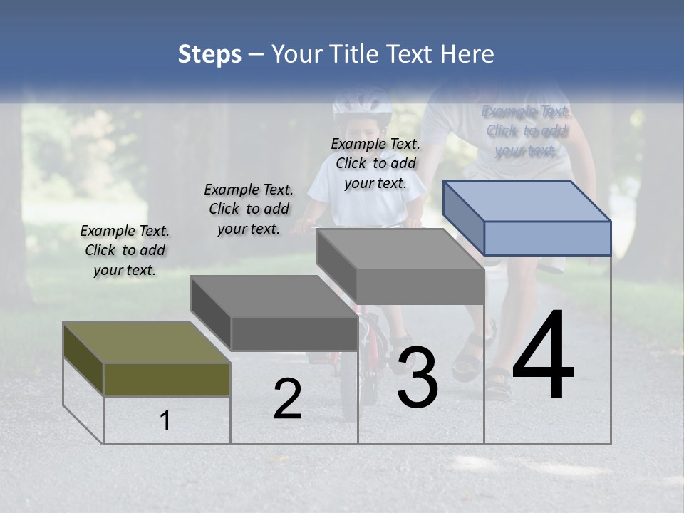 A Man Teaching A Boy How To Ride A Bike PowerPoint Template