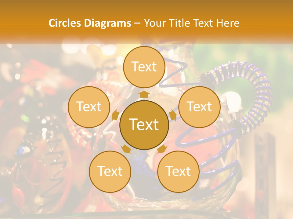 A Group Of Glass Vases Sitting On Top Of A Table PowerPoint Template