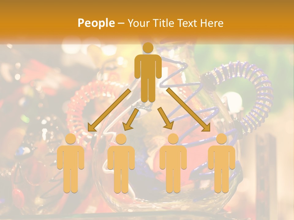 A Group Of Glass Vases Sitting On Top Of A Table PowerPoint Template