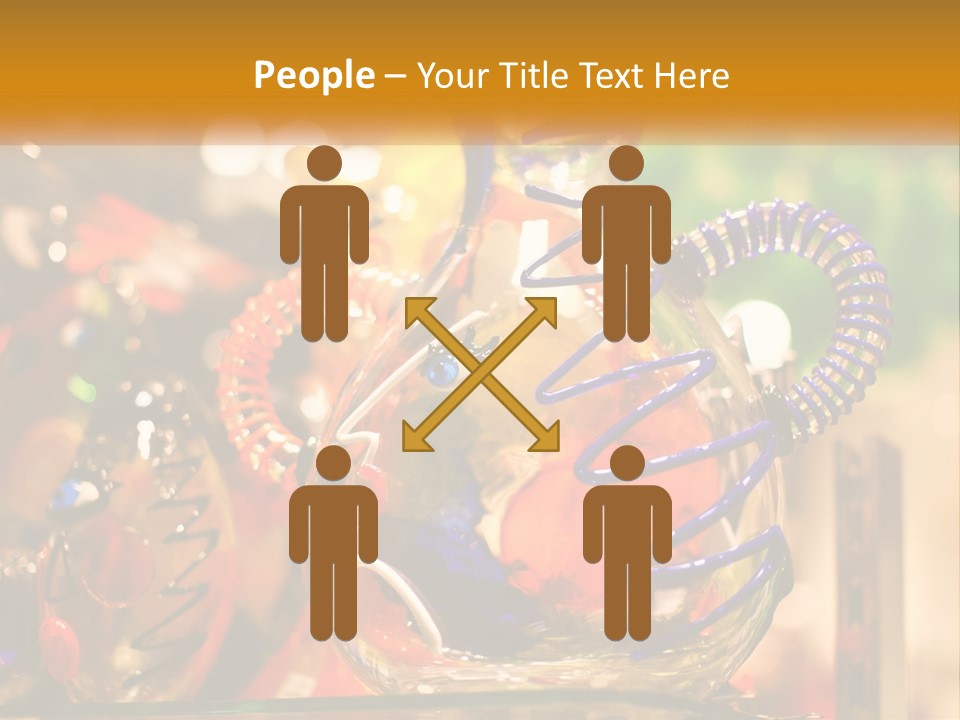 A Group Of Glass Vases Sitting On Top Of A Table PowerPoint Template