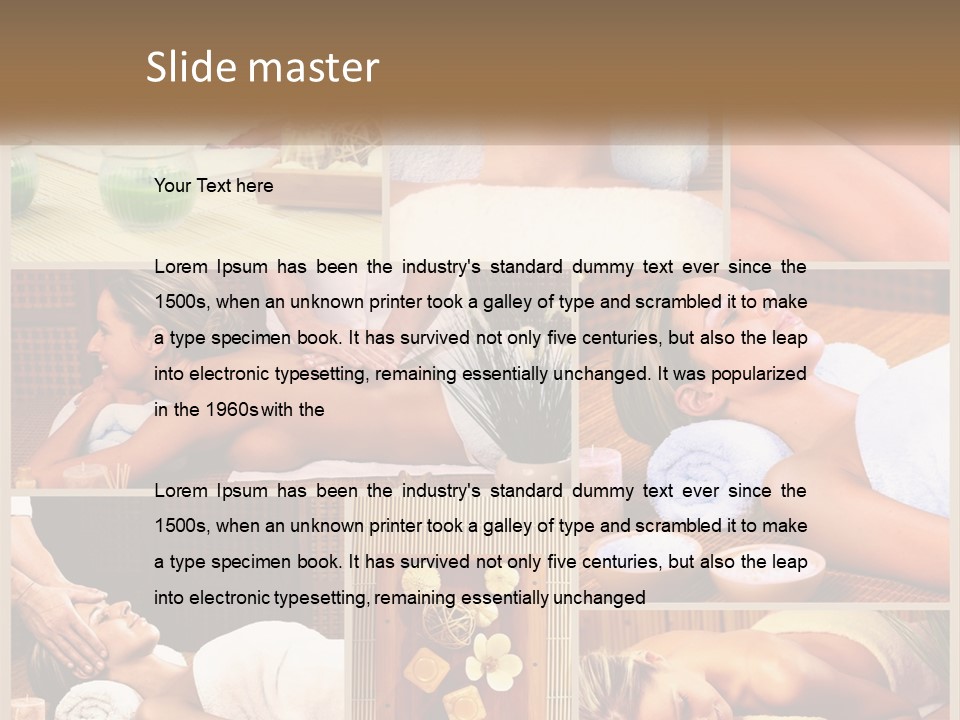 A Collage Of Pictures Of A Woman Getting A Massage PowerPoint Template