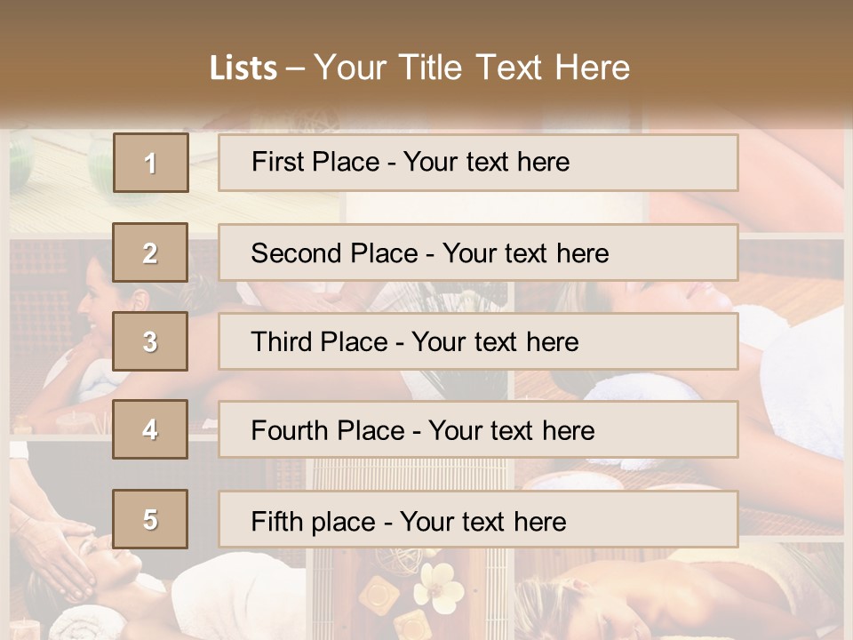 A Collage Of Pictures Of A Woman Getting A Massage PowerPoint Template