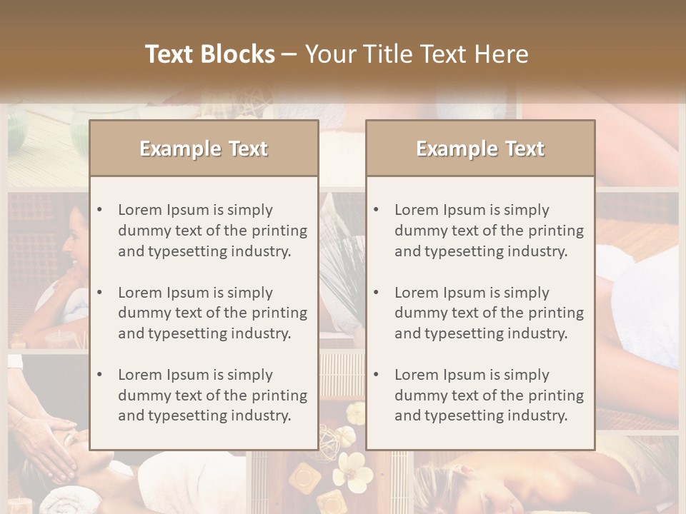 A Collage Of Pictures Of A Woman Getting A Massage PowerPoint Template