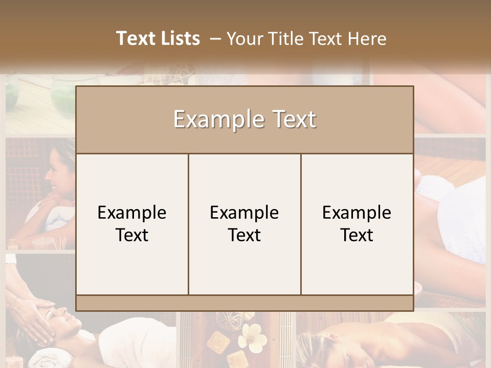 A Collage Of Pictures Of A Woman Getting A Massage PowerPoint Template