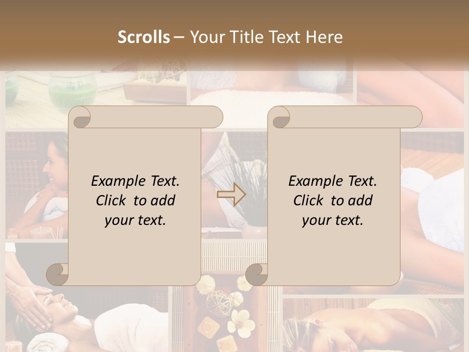 A Collage Of Pictures Of A Woman Getting A Massage PowerPoint Template