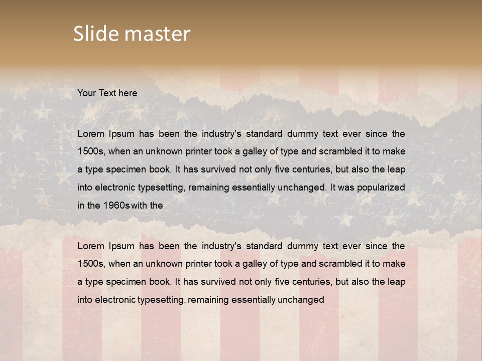 A Torn American Flag With The Words Name Of Presentation On It PowerPoint Template